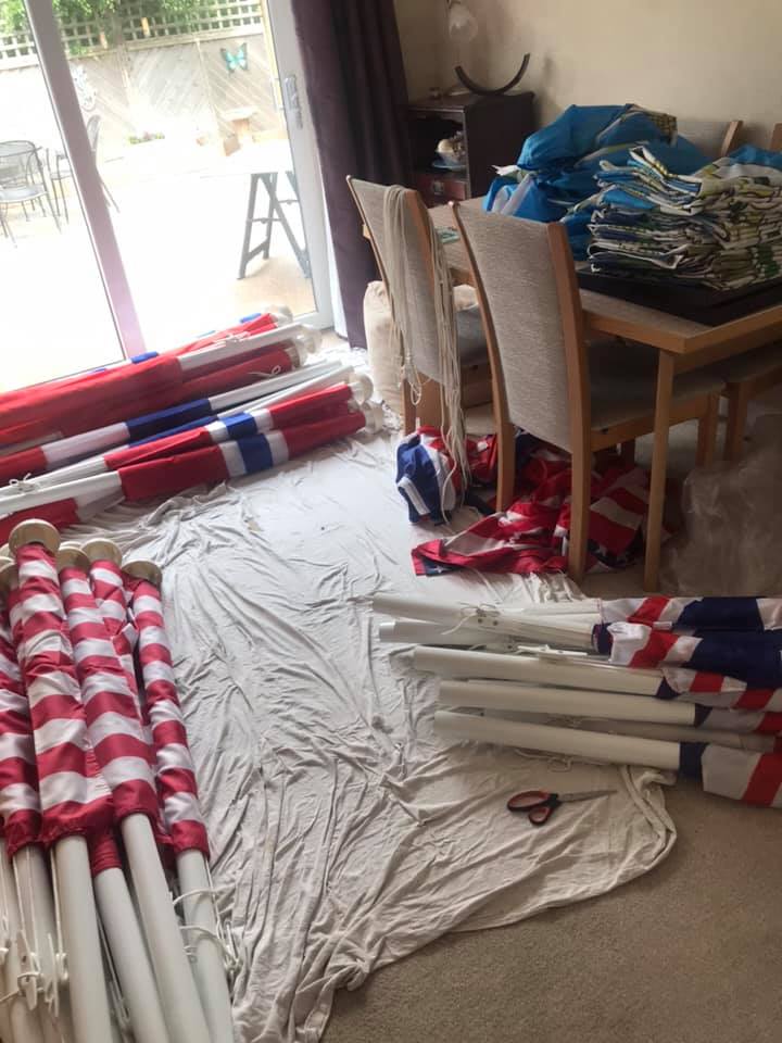 Flags being created