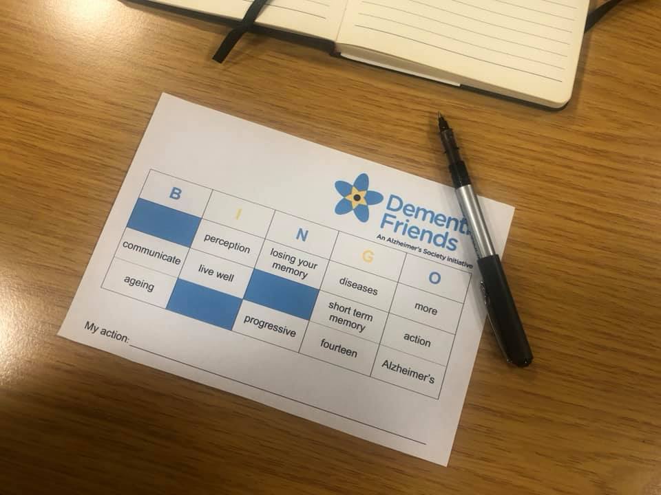 Dementia Friendly bingo card