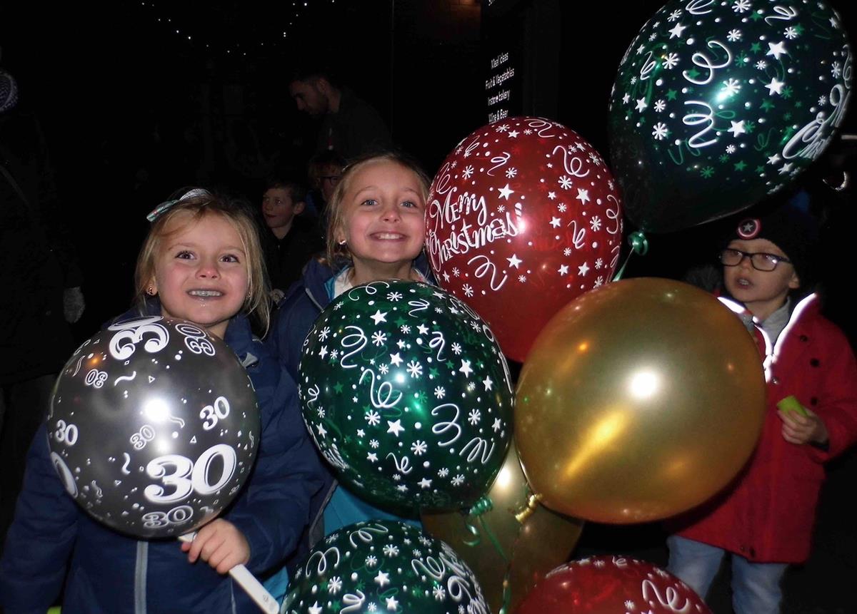 Children with balloons